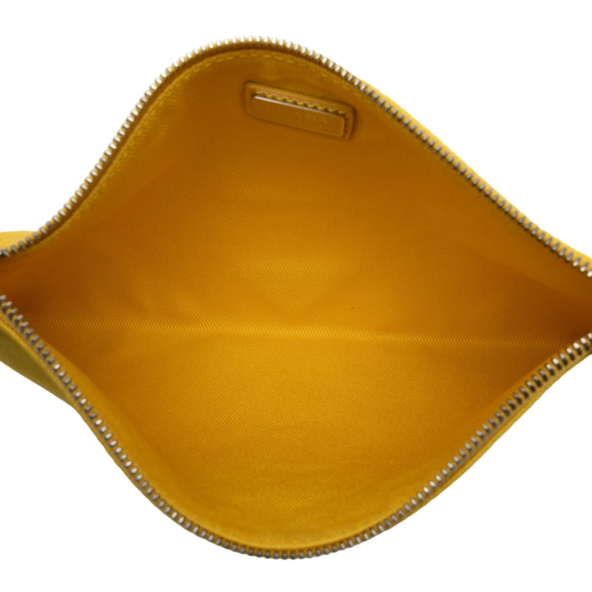 Prada Embossed Logo Canvas Wristlet Clutch