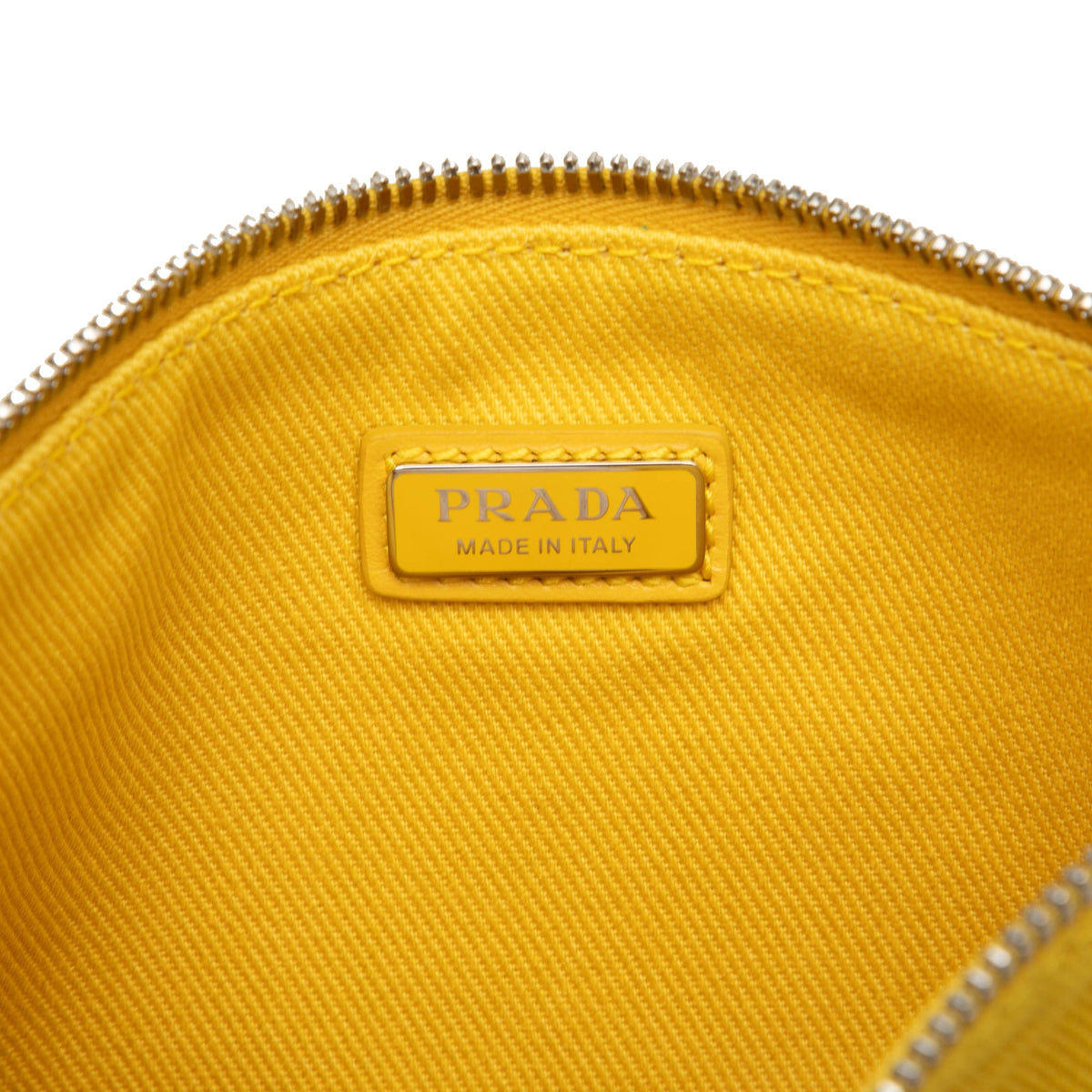 Prada Embossed Logo Canvas Wristlet Clutch
