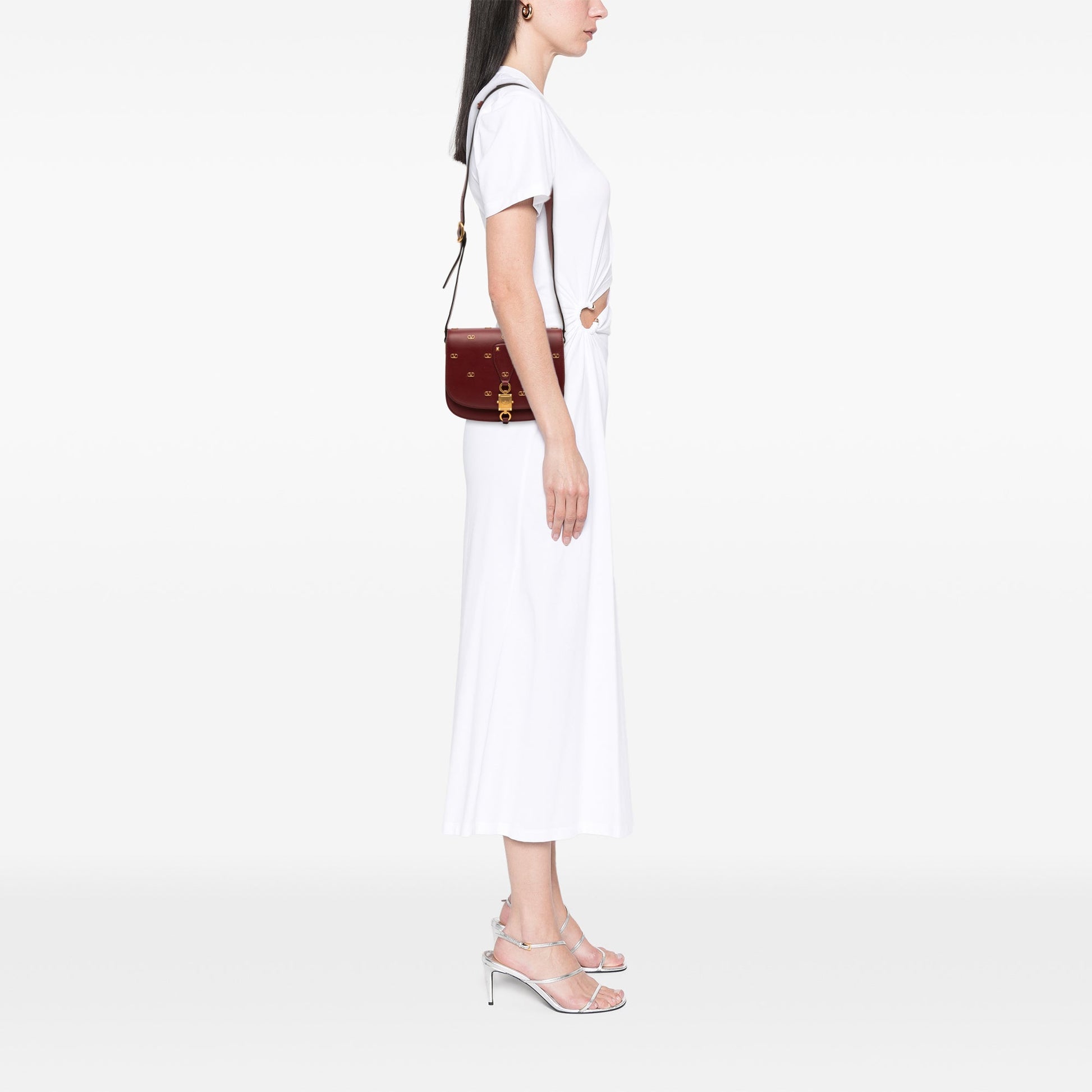 Valentino VLogo Embellished Leather Crossbody