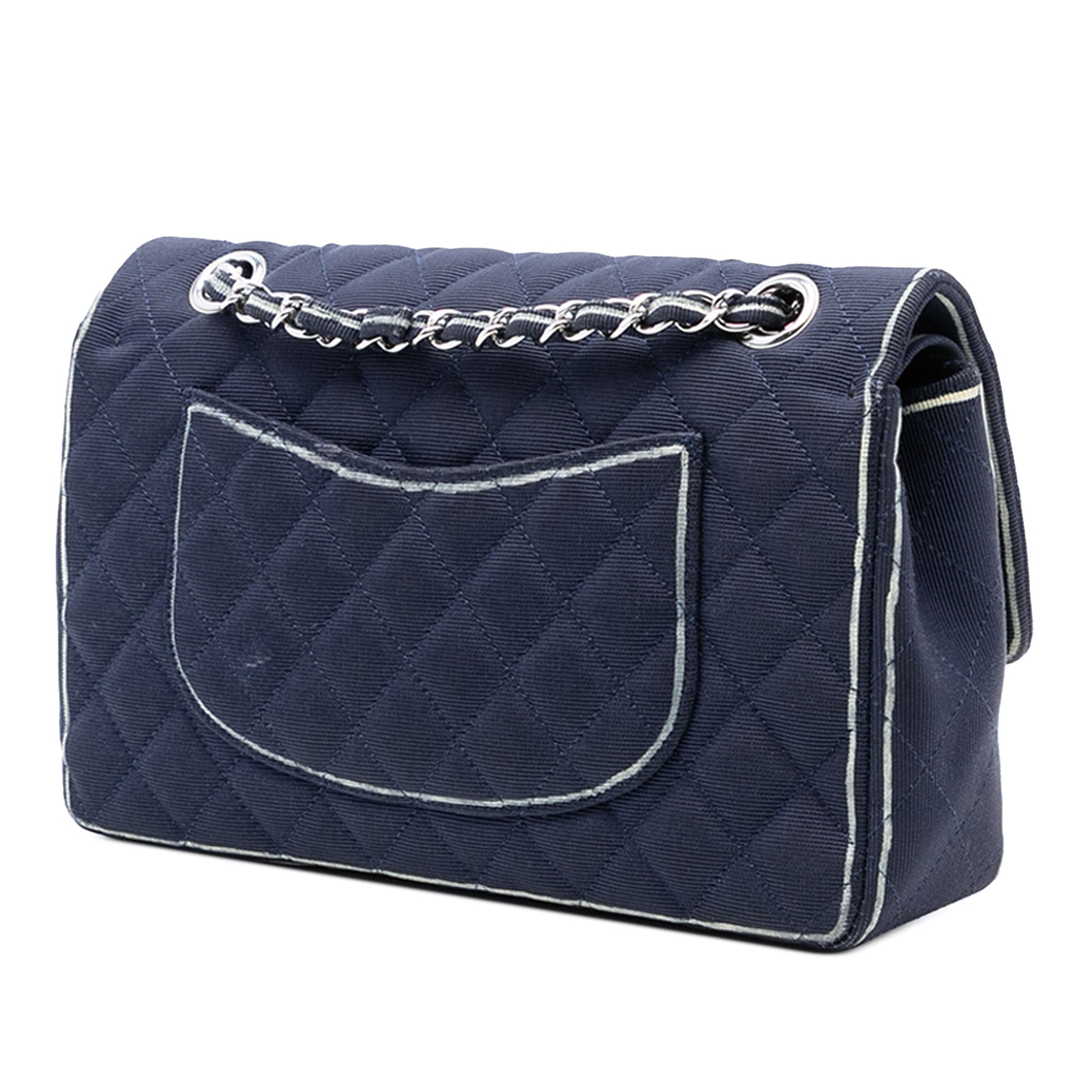 Chanel Medium Classic Printed Grosgrain Double Flap