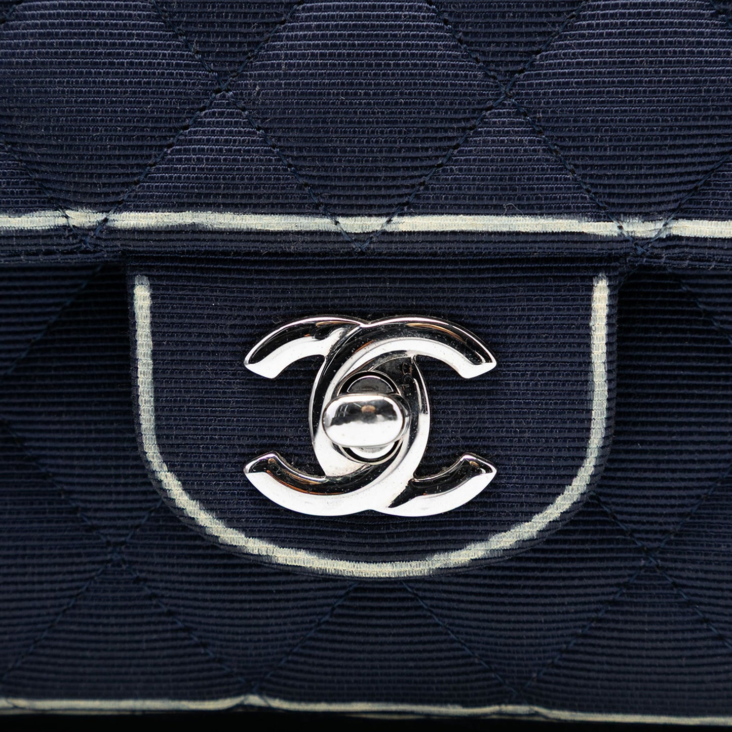 Chanel Medium Classic Printed Grosgrain Double Flap