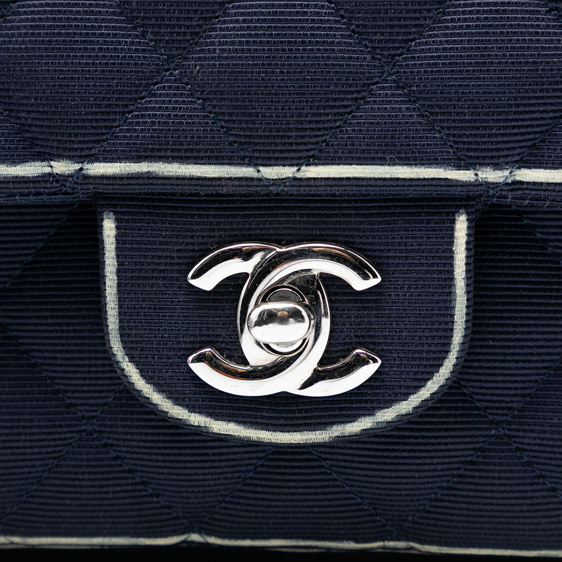 Chanel Medium Classic Printed Grosgrain Double Flap