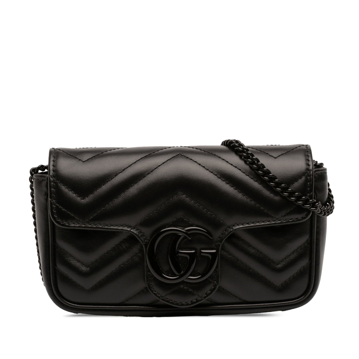 Gucci Mini GG Marmont Matelasse Calfskin Monochrome Flap Crossbody