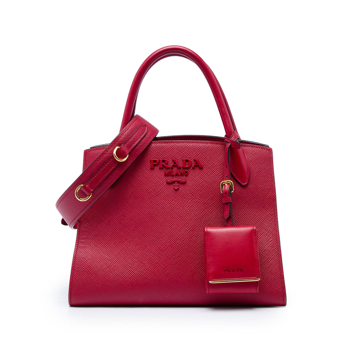 Prada Small Saffiano Cuir Monochrome Top Handle Tote