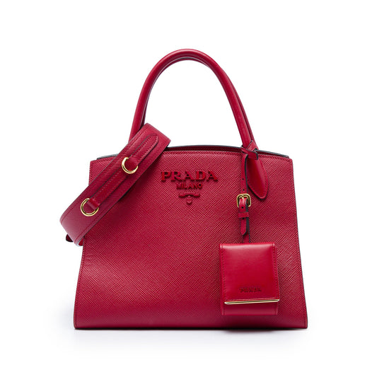 Prada Small Saffiano Cuir Monochrome Top Handle Tote