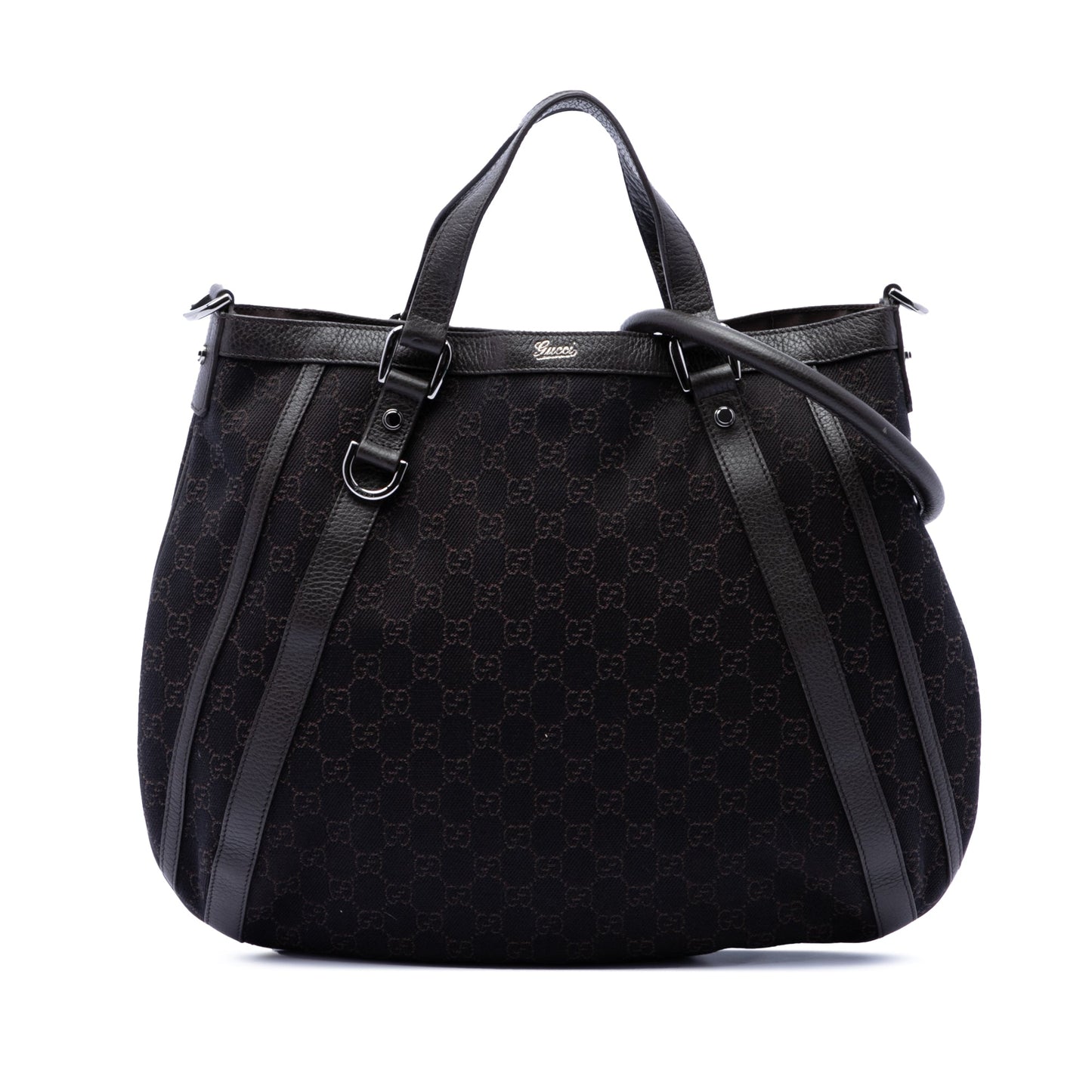 Gucci GG Denim Abbey D Ring Satchel