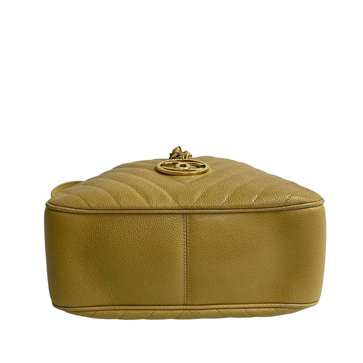 Chanel CC Chevron Caviar Vanity Case with Chain