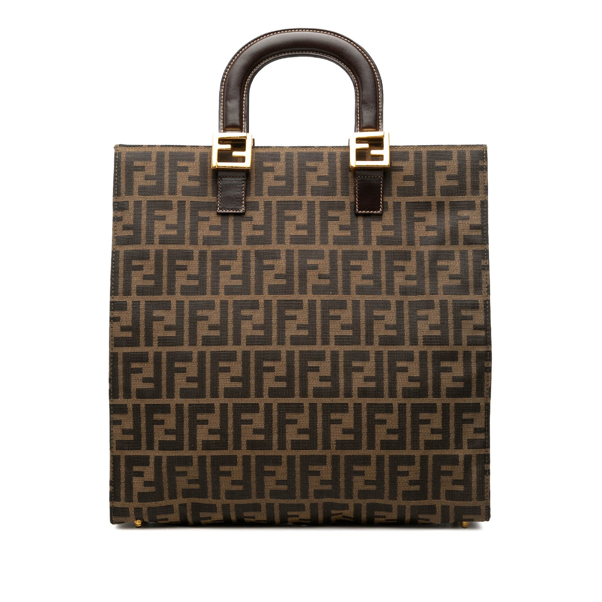 Fendi Zucca Canvas Twins Tote — Brown