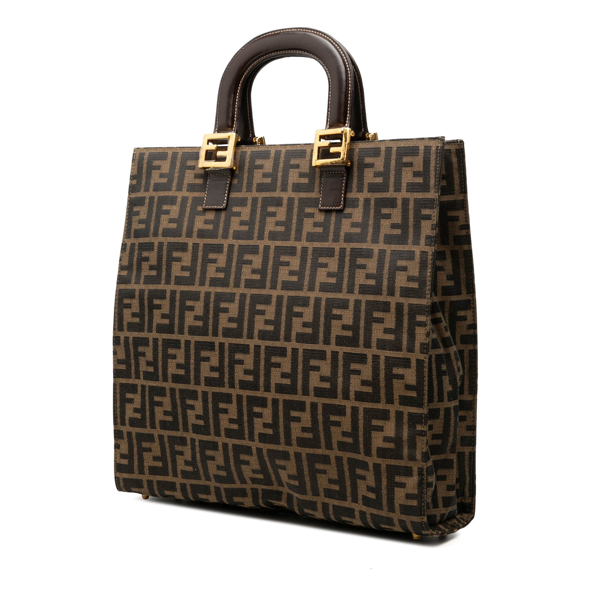 Fendi Zucca Canvas Twins Tote — Brown