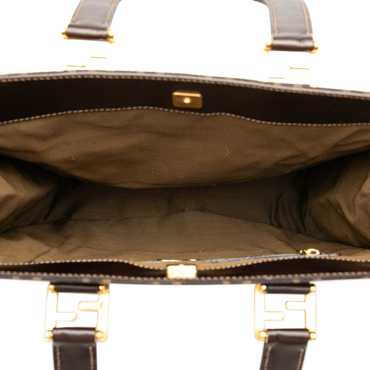 Fendi Zucca Canvas Twins Tote — Brown