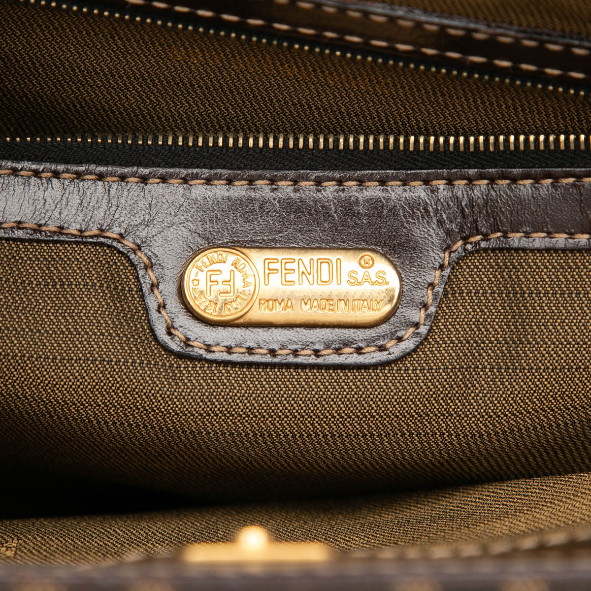 Fendi Zucca Canvas Twins Tote — Brown