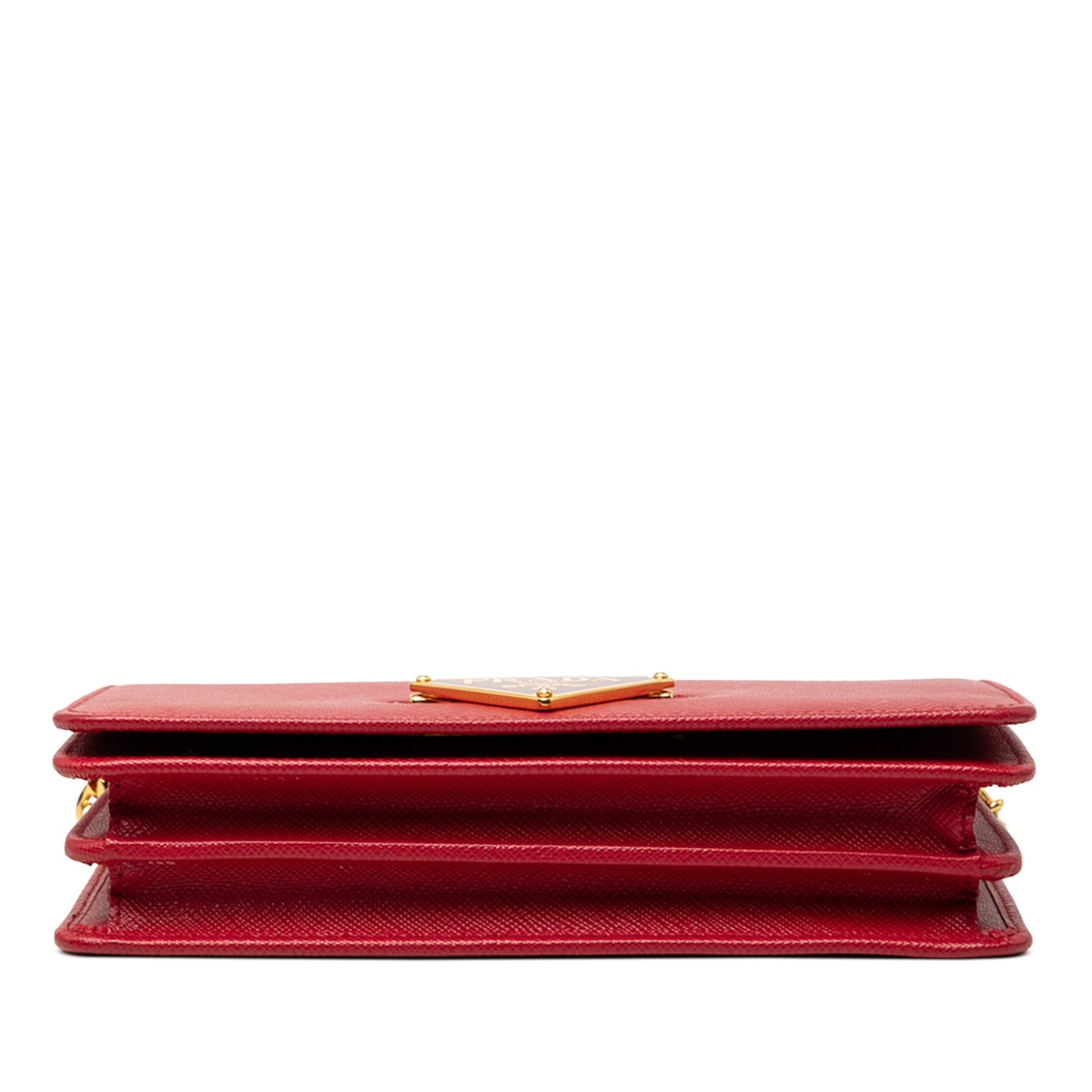 Prada Saffiano Lux Flip Lock Wallet on Chain