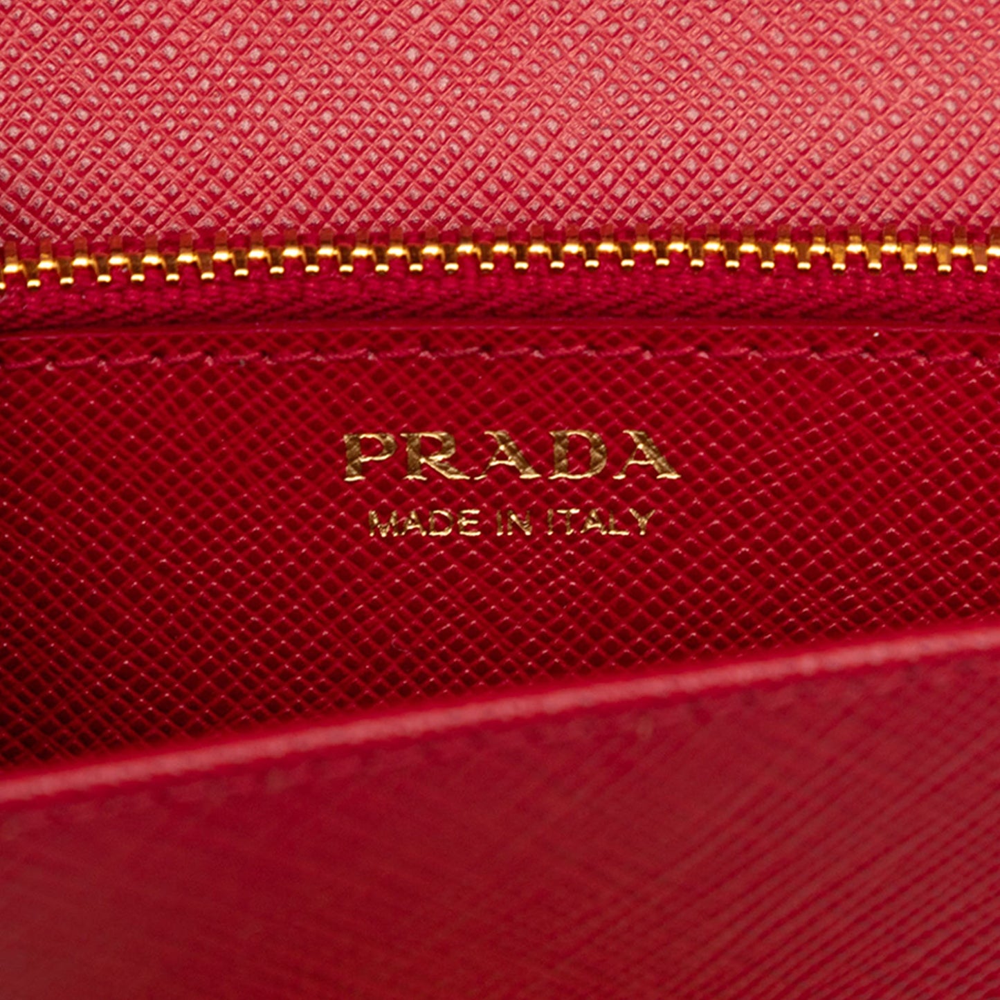 Prada Saffiano Lux Flip Lock Wallet on Chain