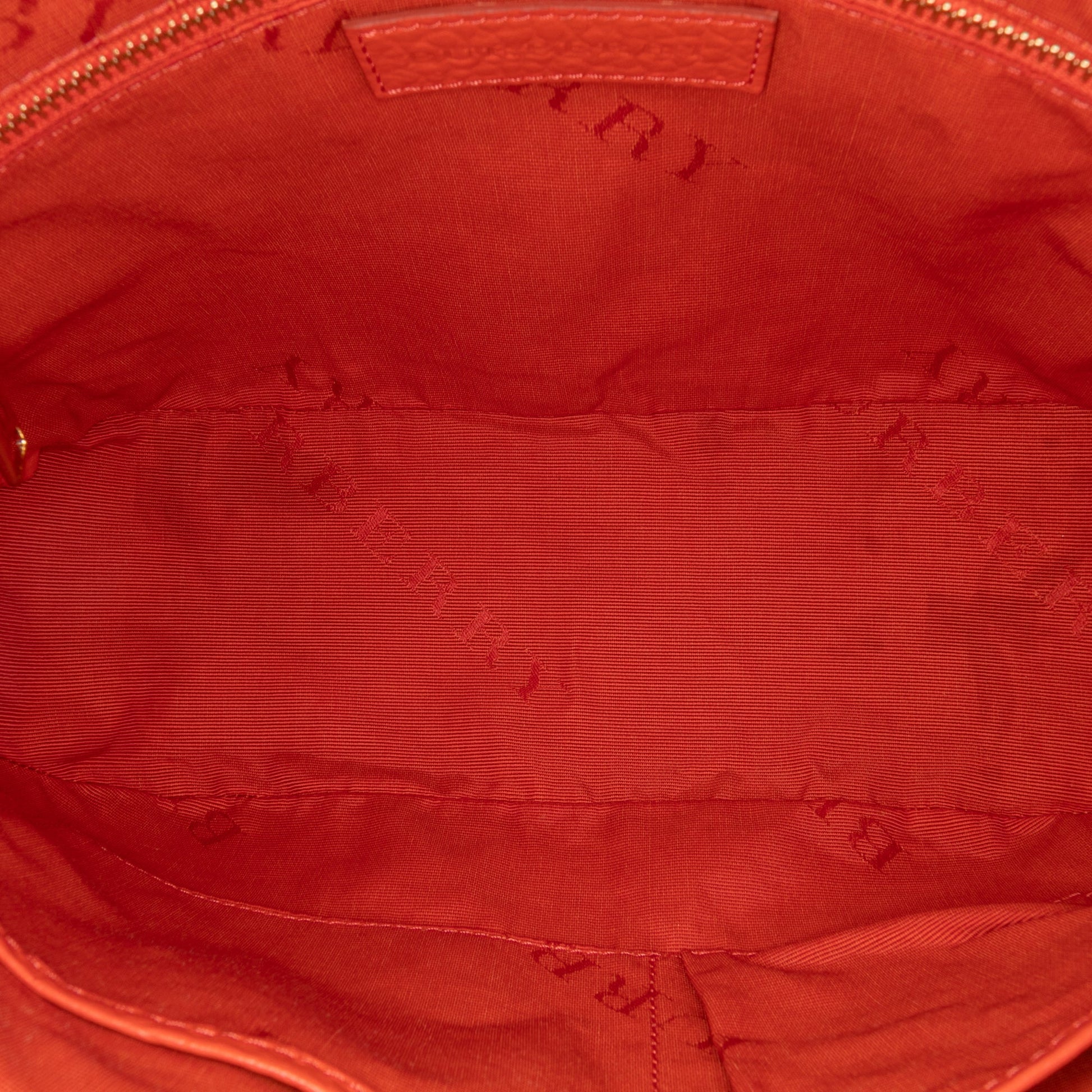 Burberry Small Heritage Grain Check Embossed Leather Orchard Bowling Bag