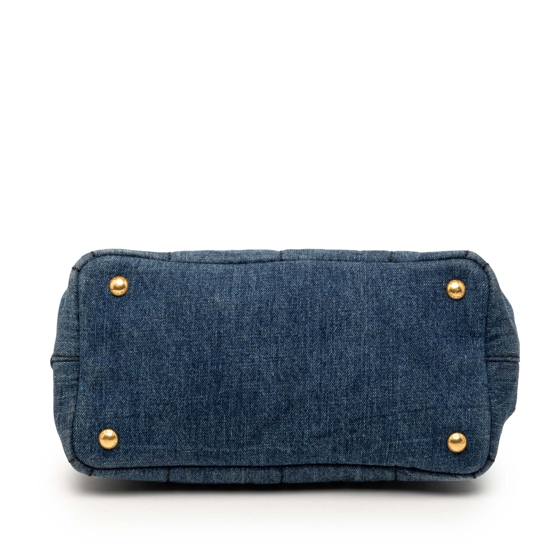 Prada Small Denim Canapa Logo Satchel