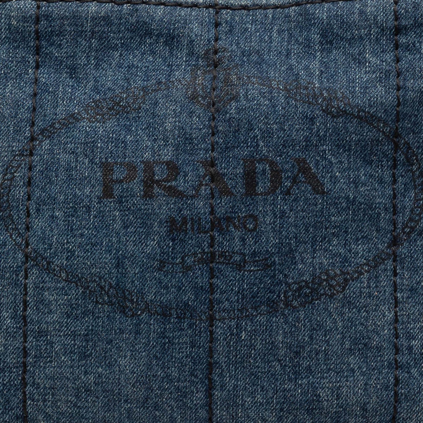 Prada Small Denim Canapa Logo Satchel