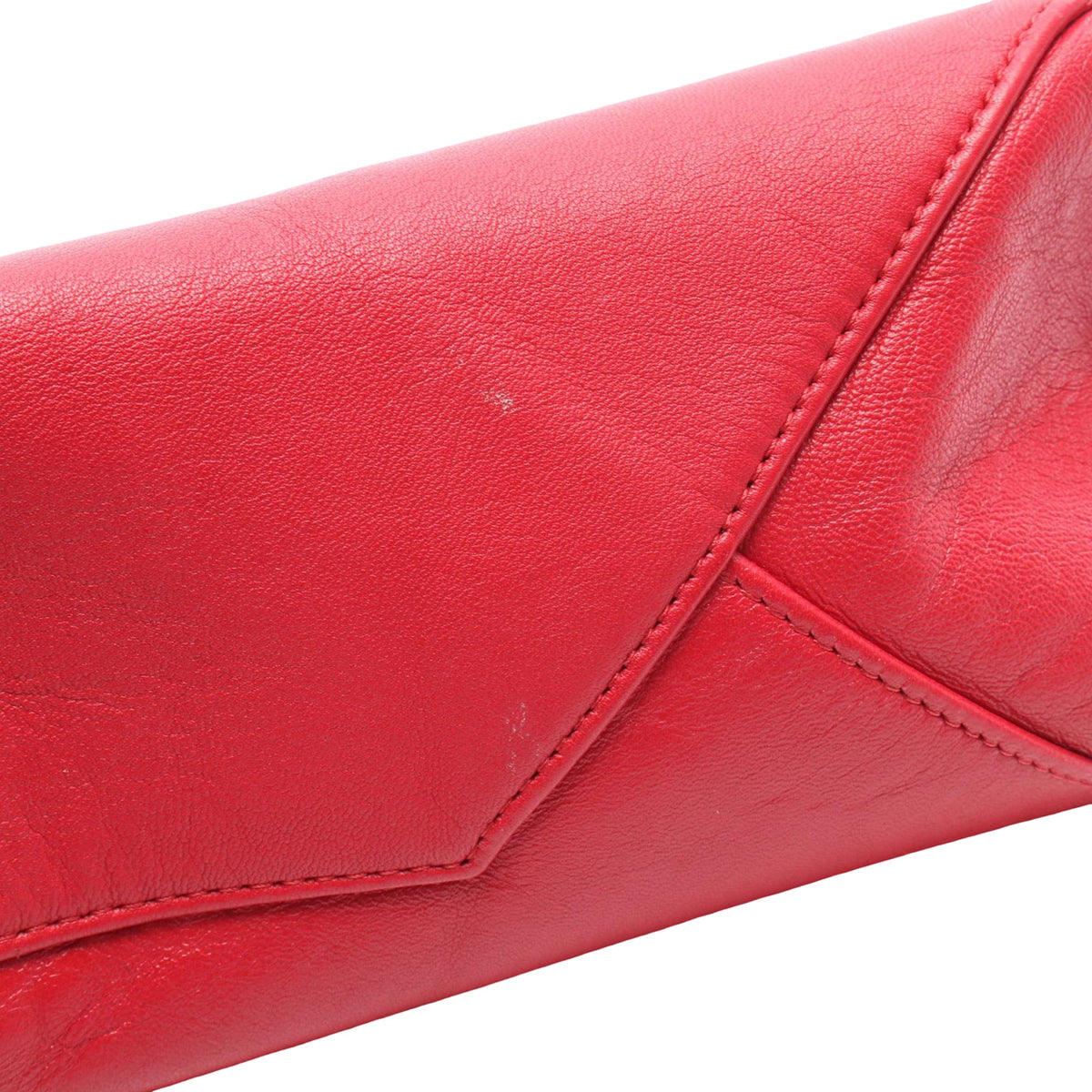 Celine CELINE Horizontalkava Tote Bag leather Orange Red Used Women