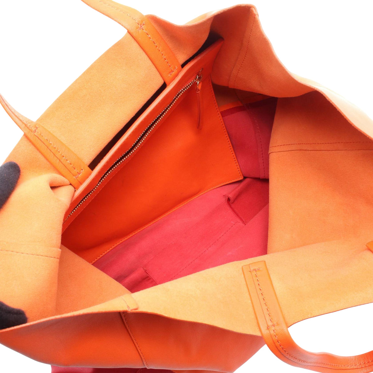 Celine CELINE Horizontalkava Tote Bag leather Orange Red Used Women