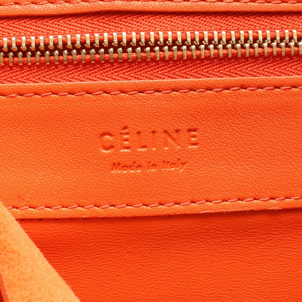Celine CELINE Horizontalkava Tote Bag leather Orange Red Used Women