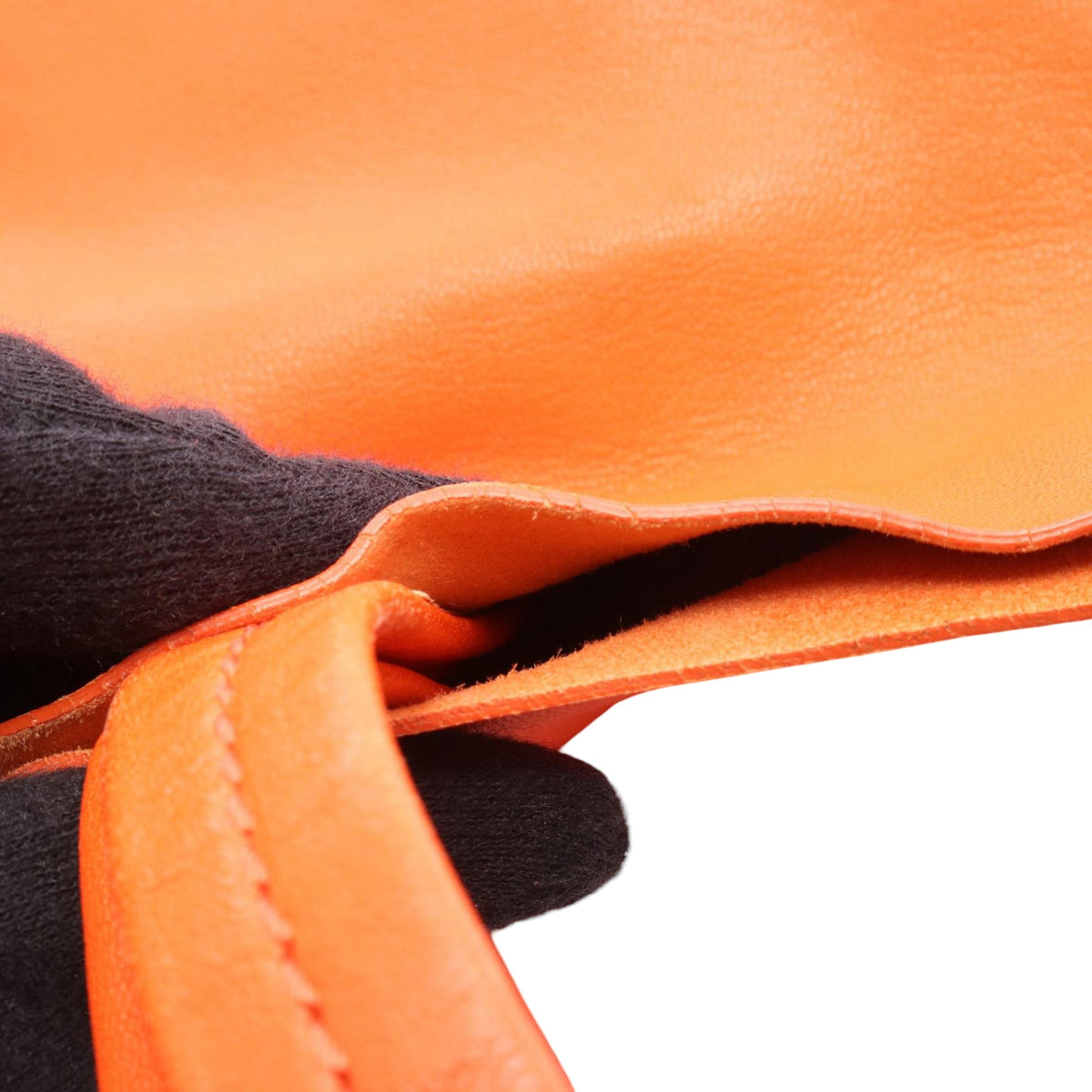 Celine CELINE Horizontalkava Tote Bag leather Orange Red Used Women