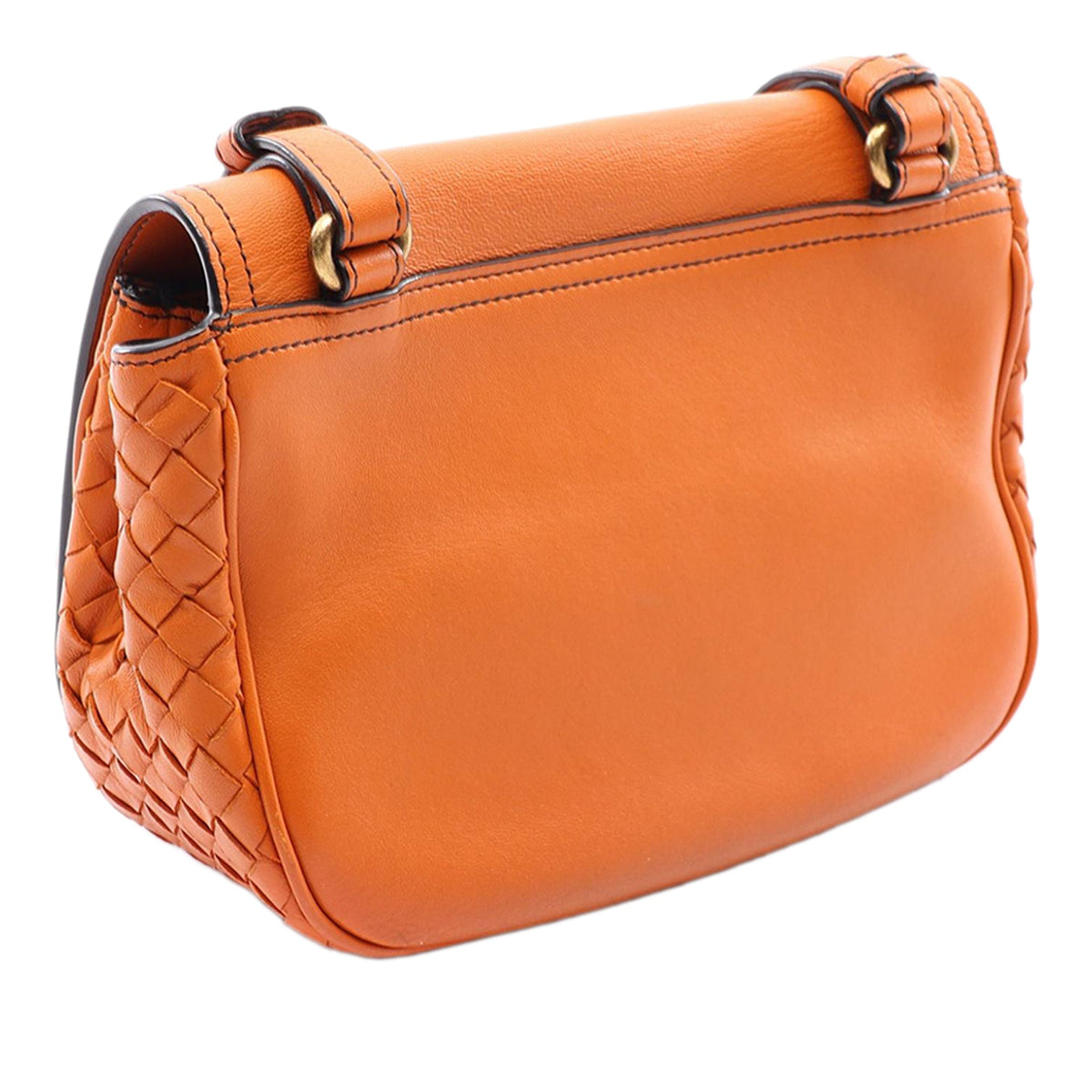 Bottega Veneta Nappa Intrecciato Luna Crossbody — Brown