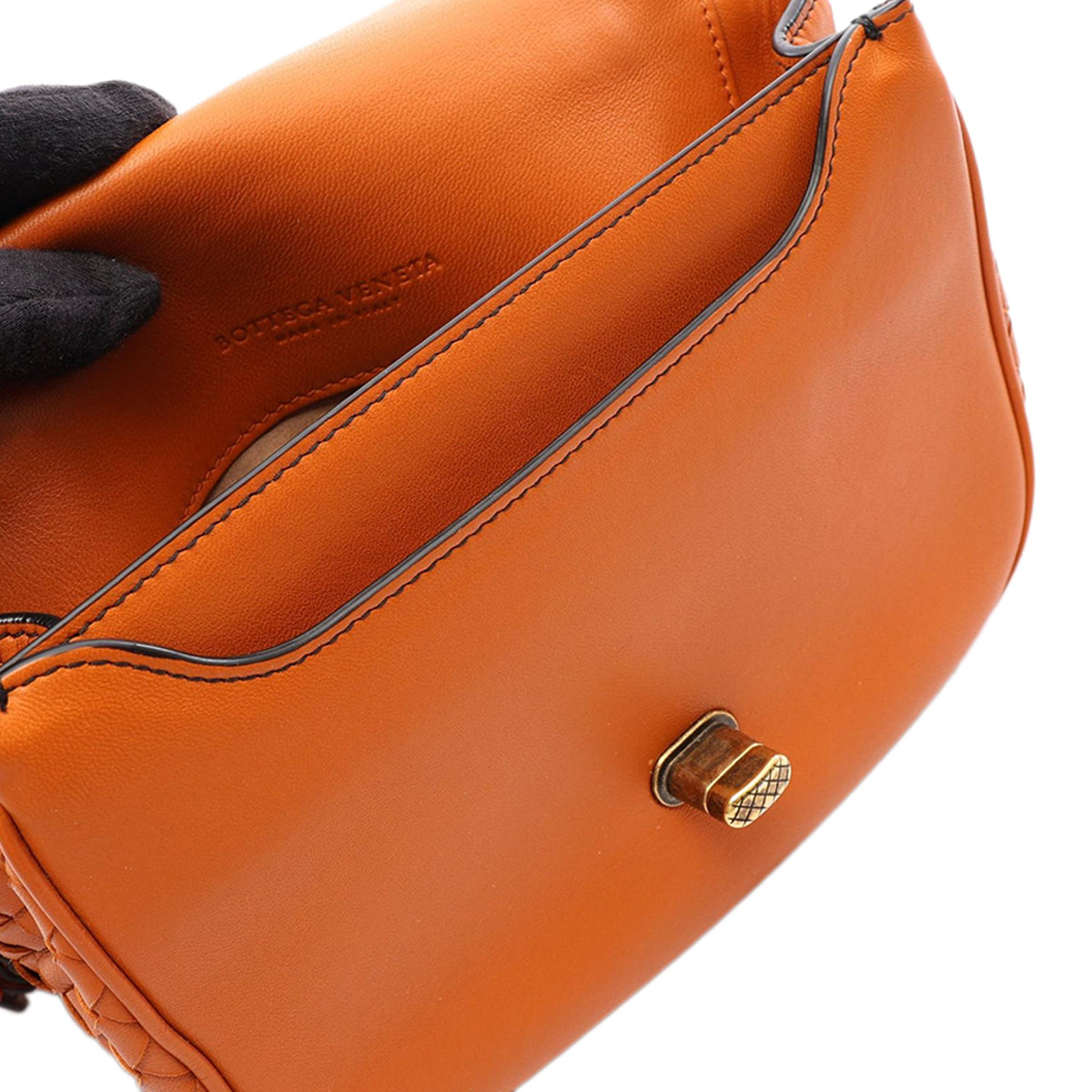 Bottega Veneta Nappa Intrecciato Luna Crossbody — Brown