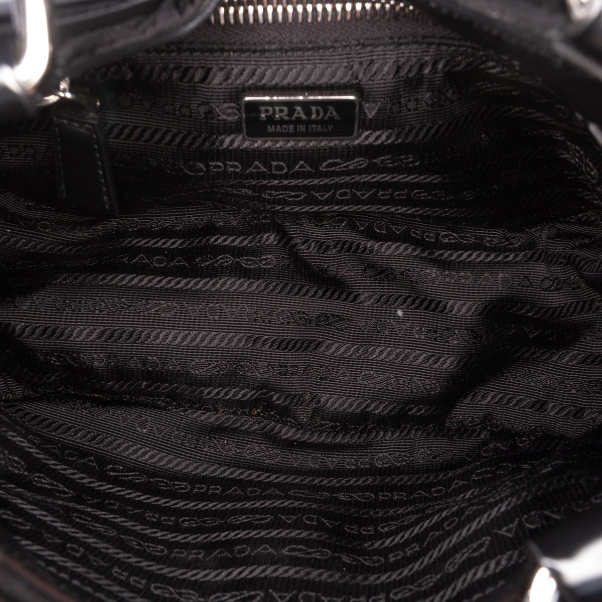 Prada Re Nylon and Shiny Calfskin Re Edition 2002 Moon Satchel