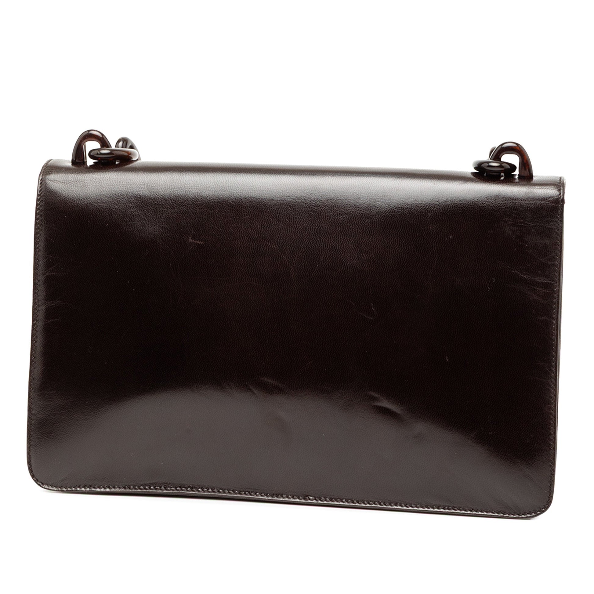 Goatskin Madras Swing Chain Shoulder Bag