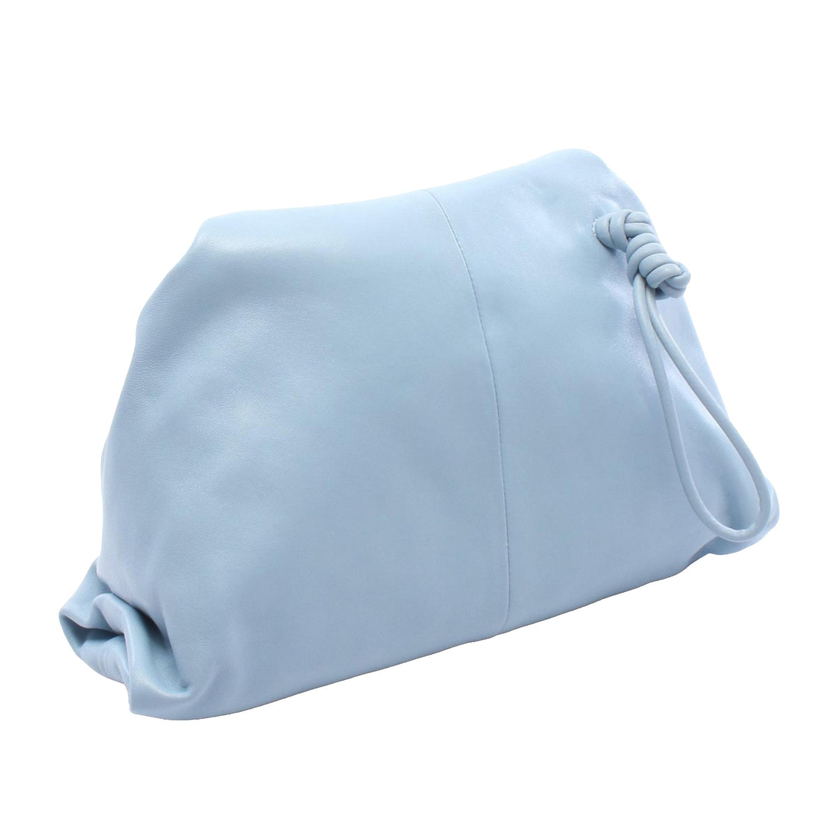 Bottega Veneta Leather BV Trine Angular Clutch — Blue
