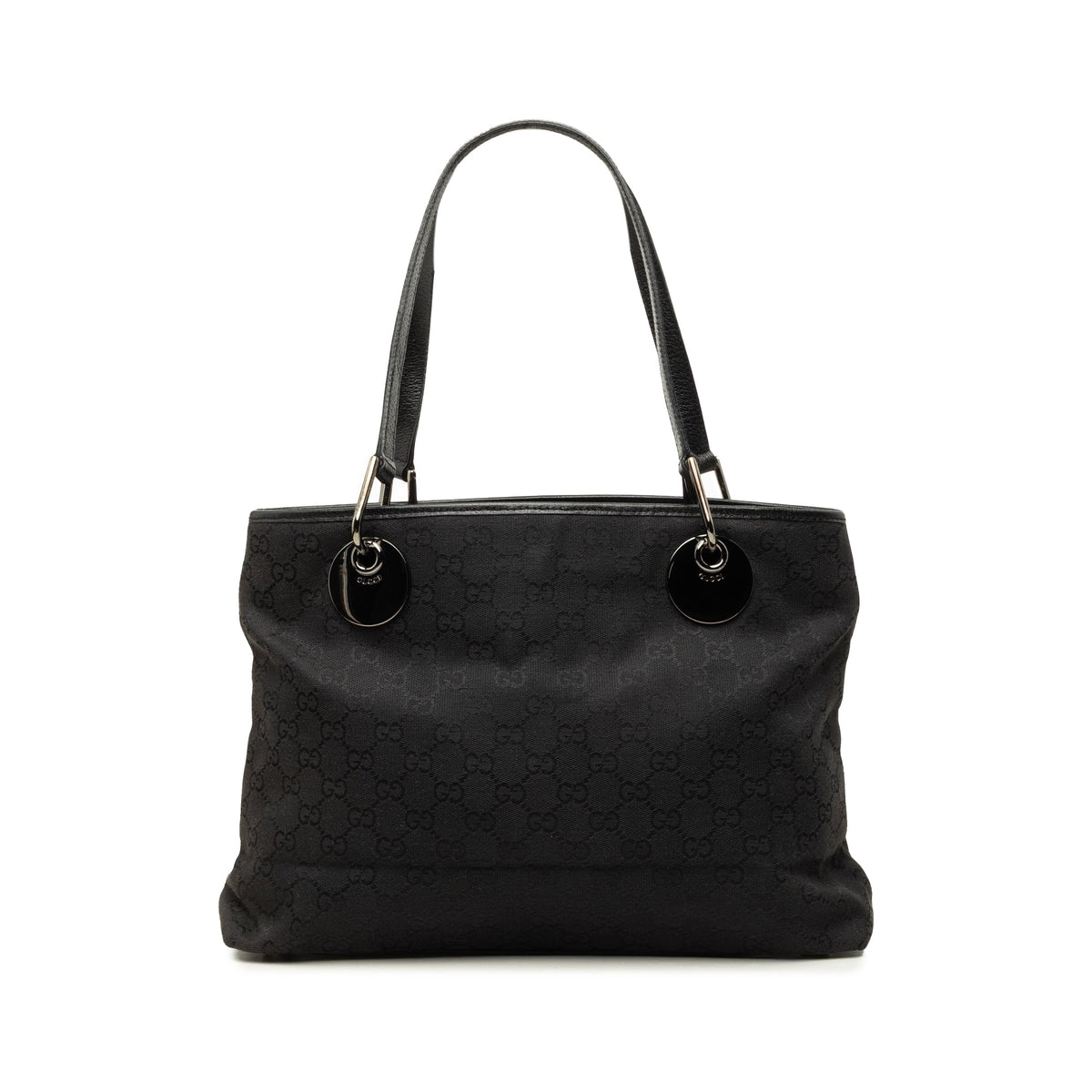 Gucci Medium GG Canvas Eclipse Tote — Black