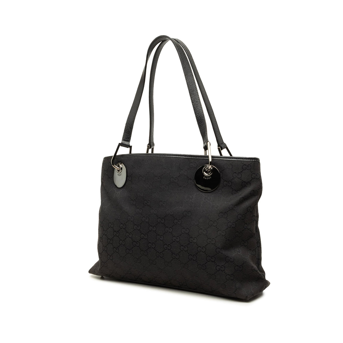 Gucci Medium GG Canvas Eclipse Tote — Black