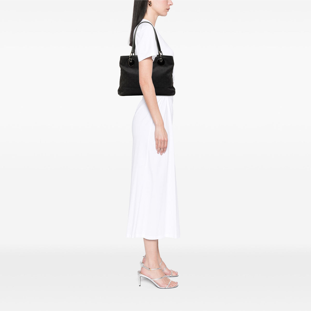 Gucci Medium GG Canvas Eclipse Tote — Black