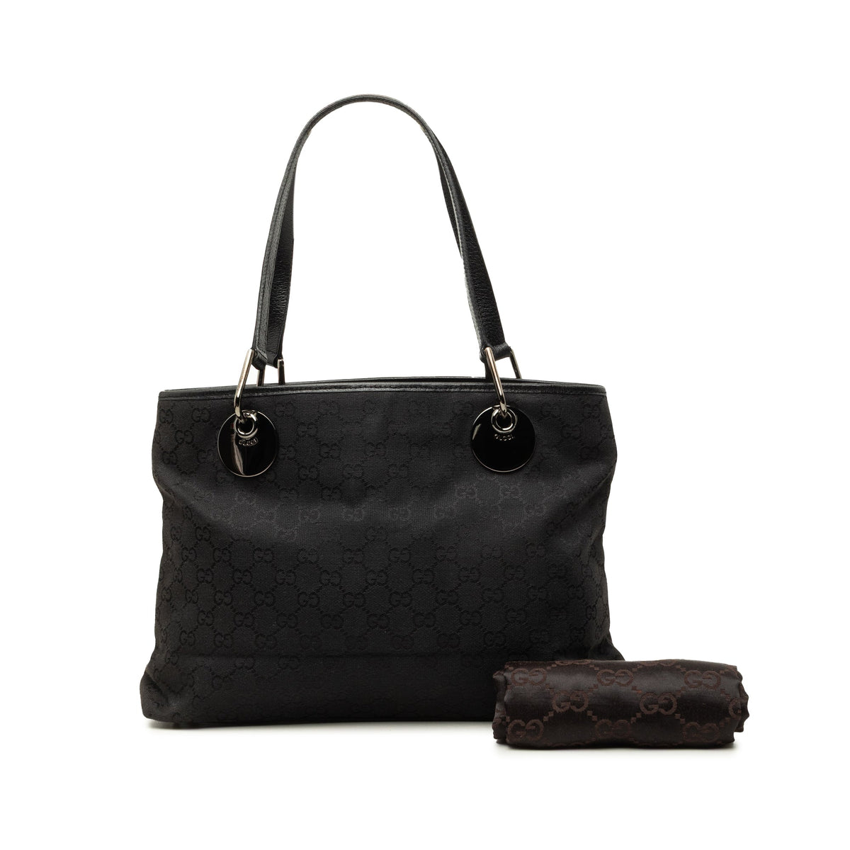 Gucci Medium GG Canvas Eclipse Tote — Black