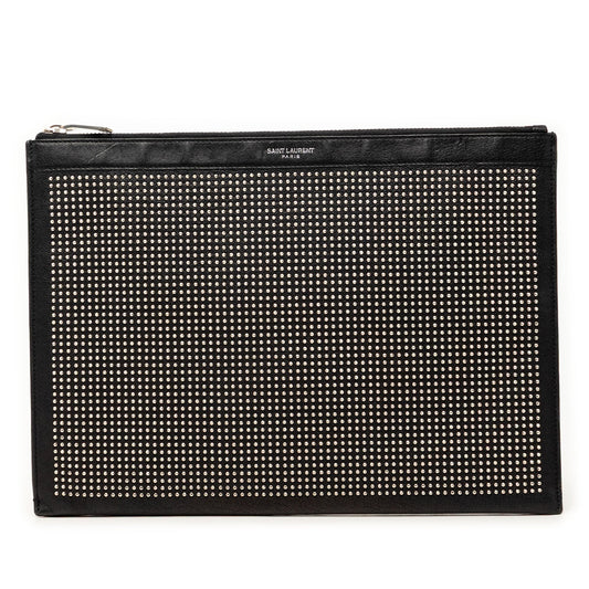 Saint Laurent Studded Leather Clutch