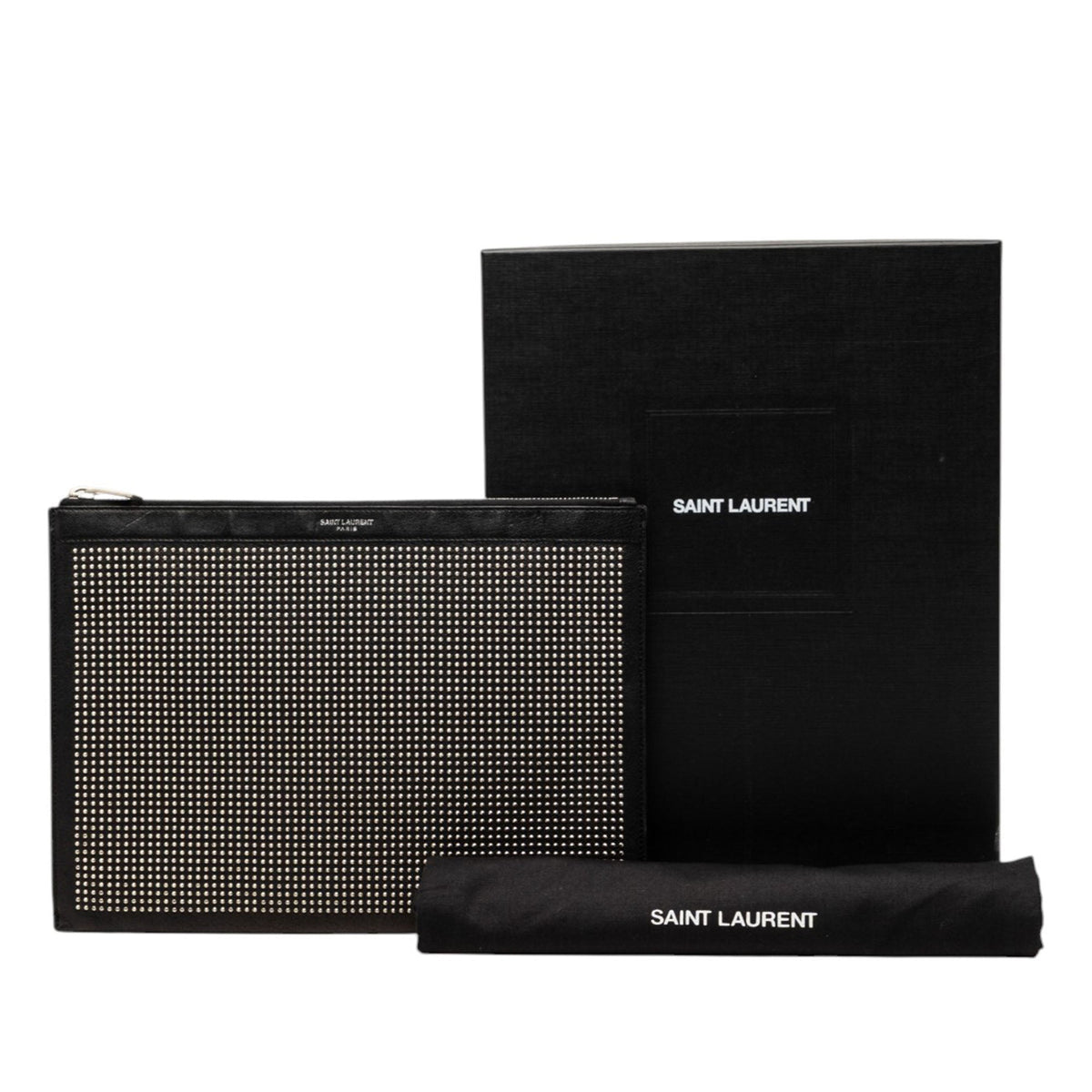 Saint Laurent Studded Leather Clutch