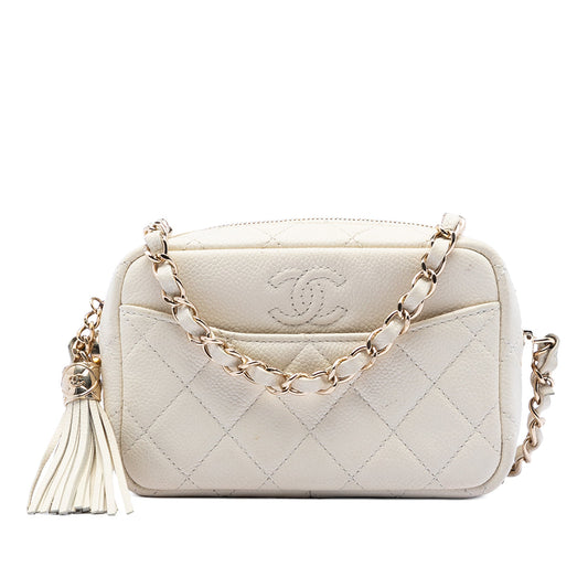 Chanel Mini Quilted Caviar Coco Tassel Camera Case