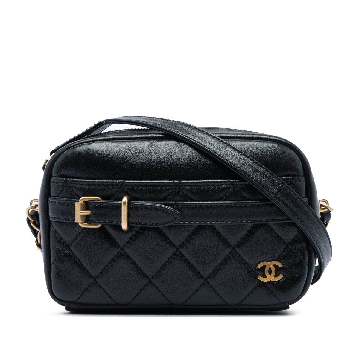 Chanel Small Quilted Lambskin Buckle Camera Bag