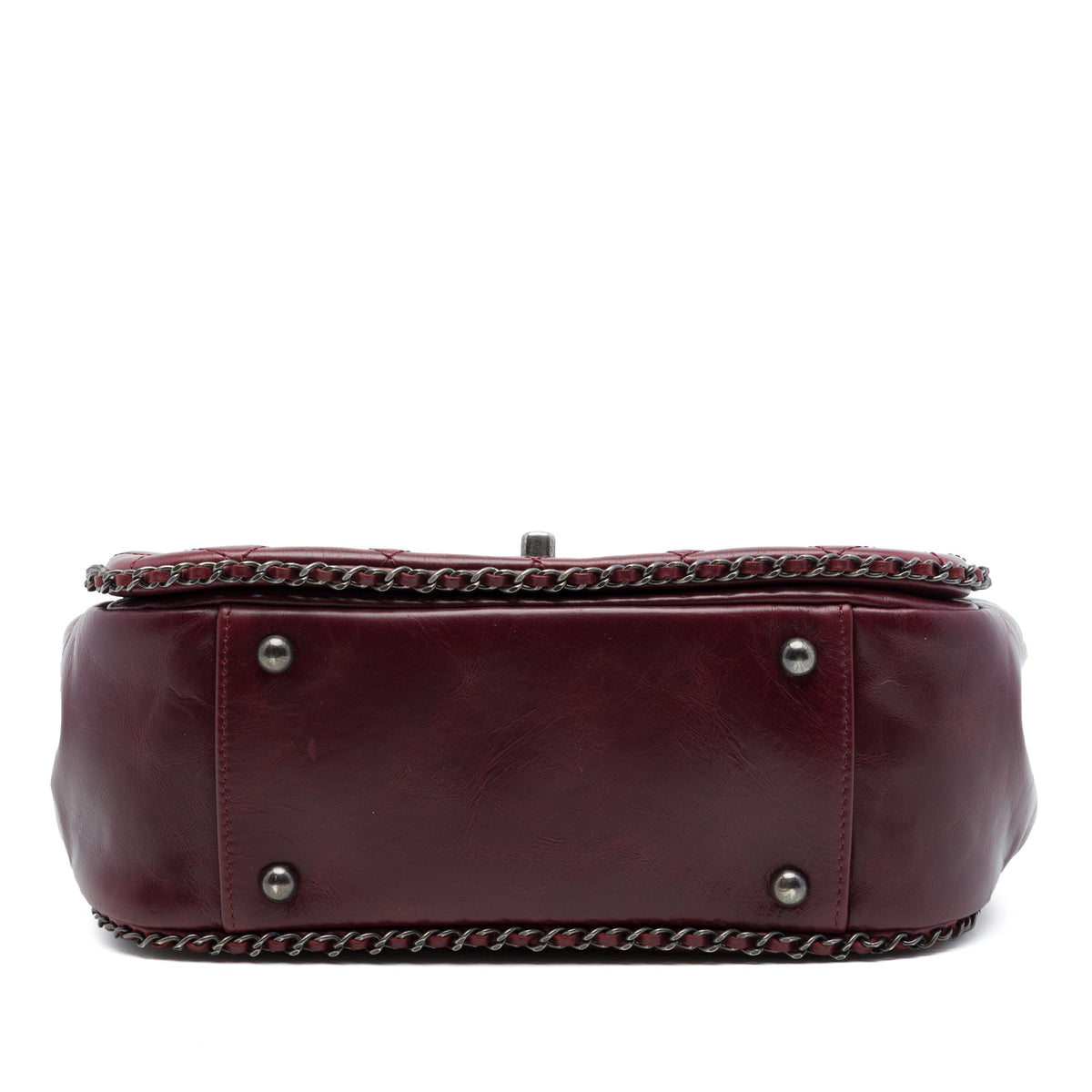Chanel Small Quilted Calfskin CC Enchained Accordion Flap — Red