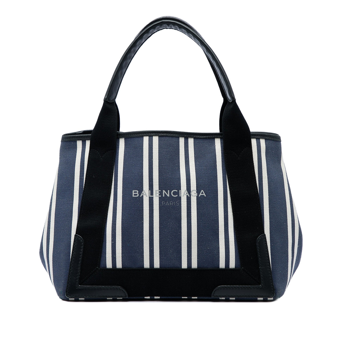 Balenciaga Canvas Striped Navy Cabas S — Blue