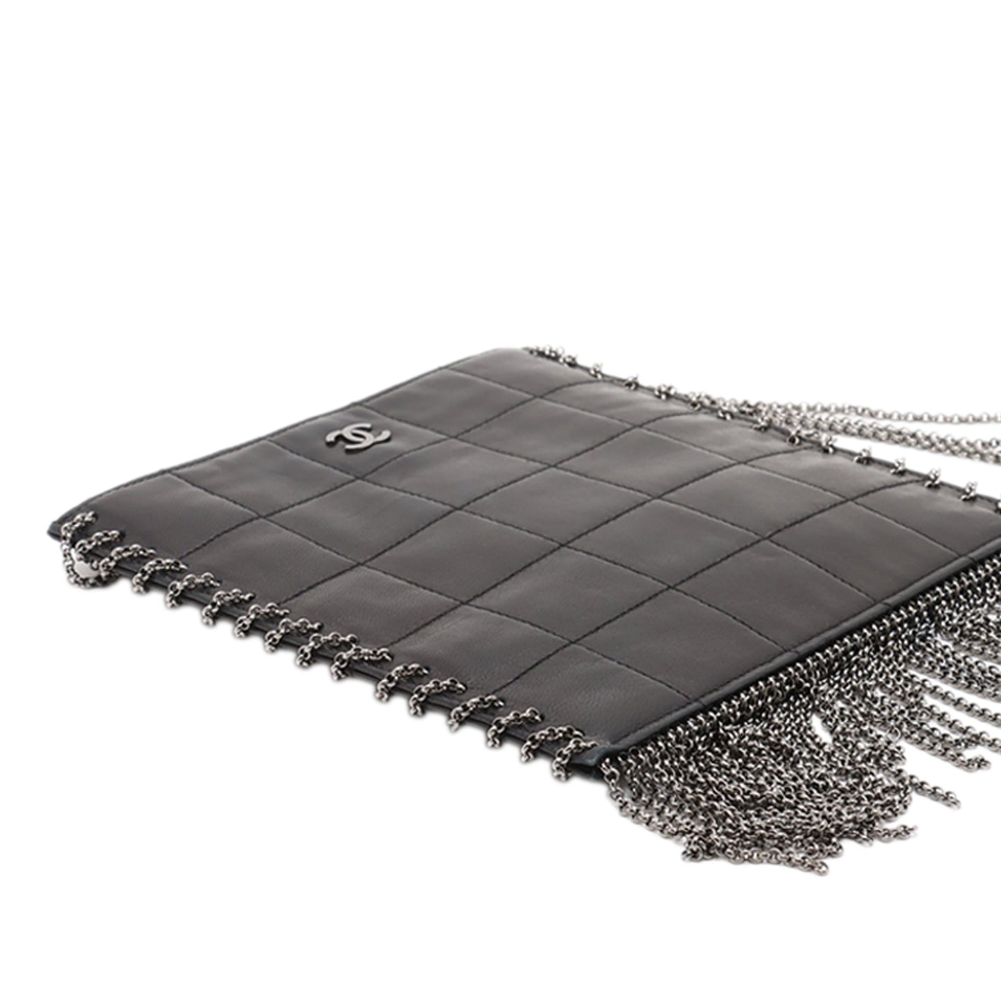 Chanel CC Choco Bar Lambskin Chain Fringe Crossbody