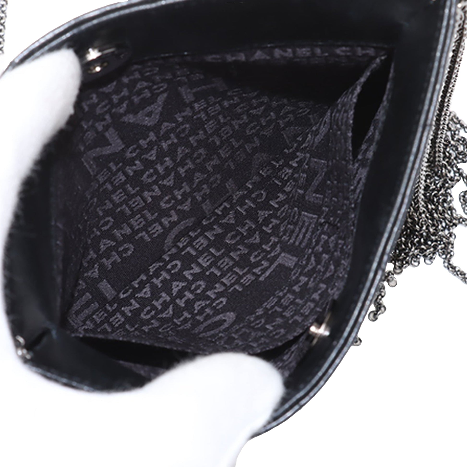 Chanel CC Choco Bar Lambskin Chain Fringe Crossbody