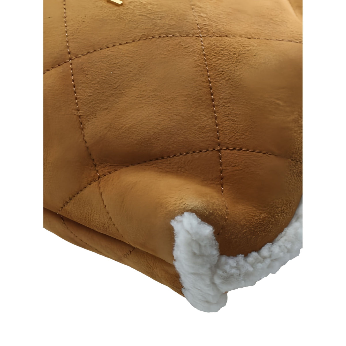 Chanel Large Shearling Trimmed Quilted Suede 22 Hobo — Brown