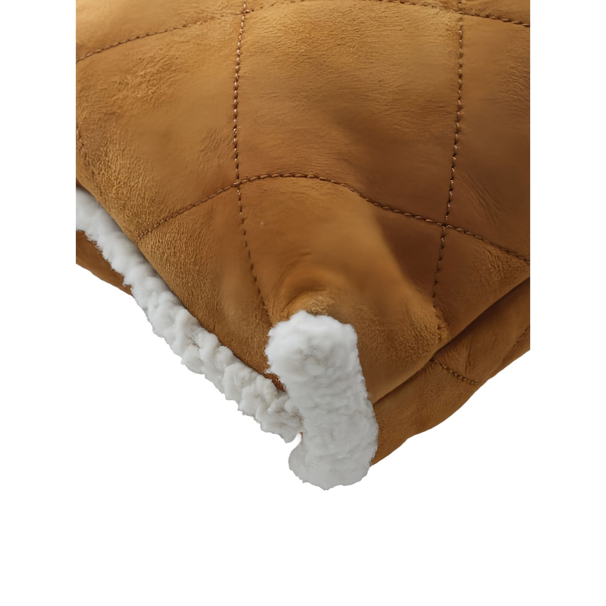 Chanel Large Shearling Trimmed Quilted Suede 22 Hobo — Brown