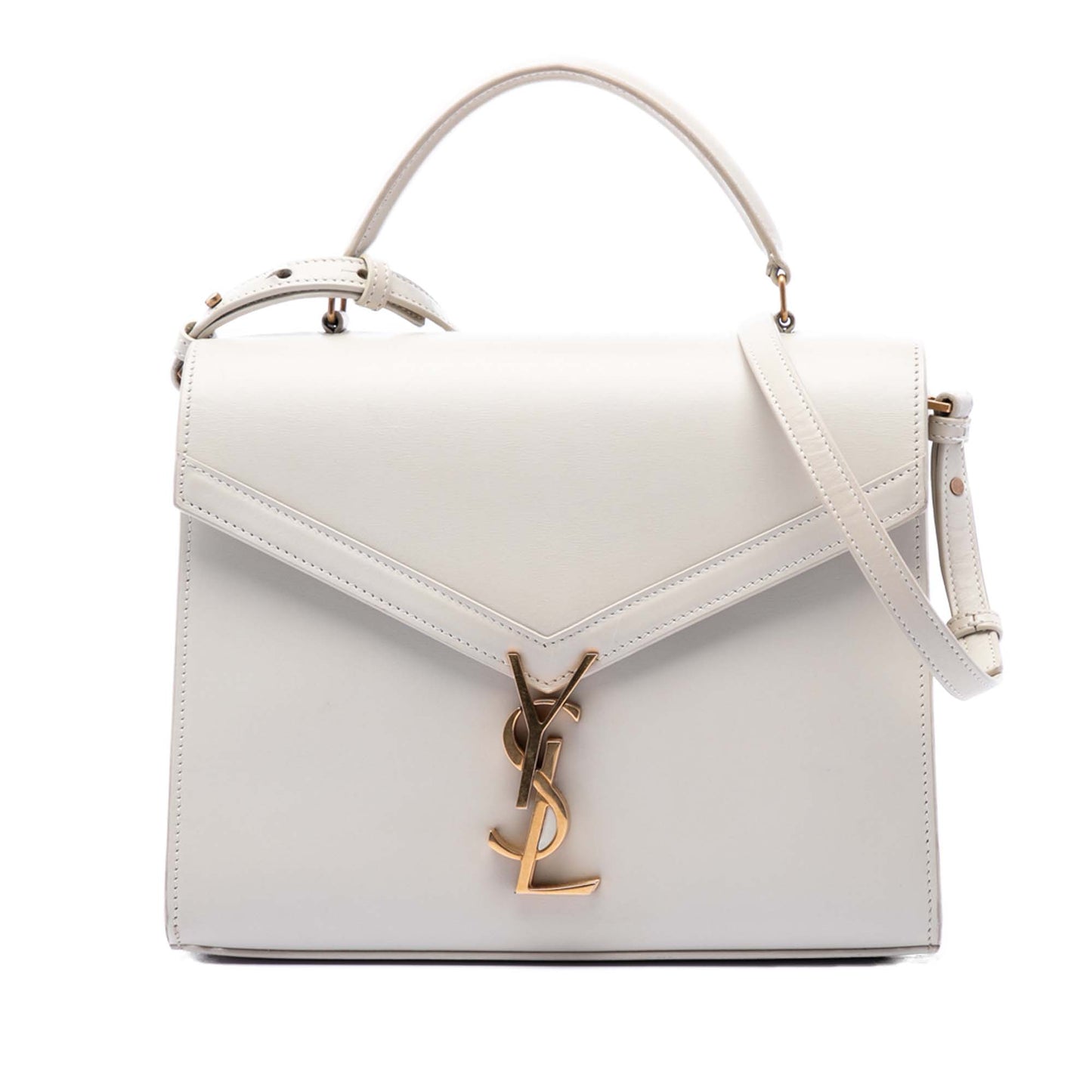 Saint Laurent Medium Smooth Calfskin Classic Monogram Cassandra Top Handle Bag