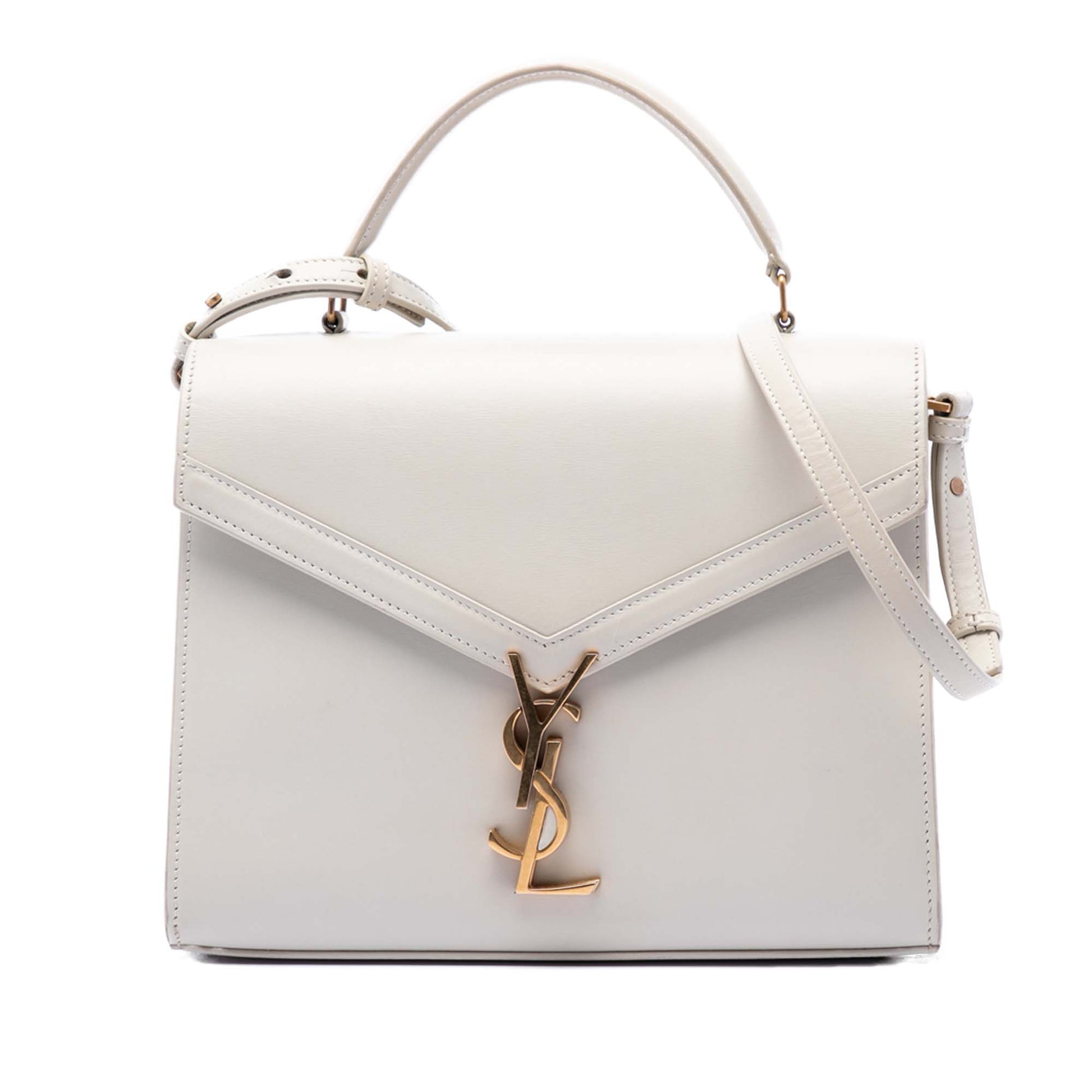 Saint Laurent Medium Smooth Calfskin Classic Monogram Cassandra Top Handle Bag