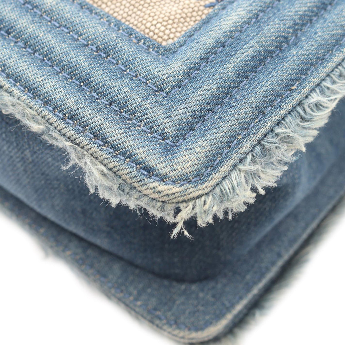 Chanel Old Medium Patchwork Denim Boy Flap