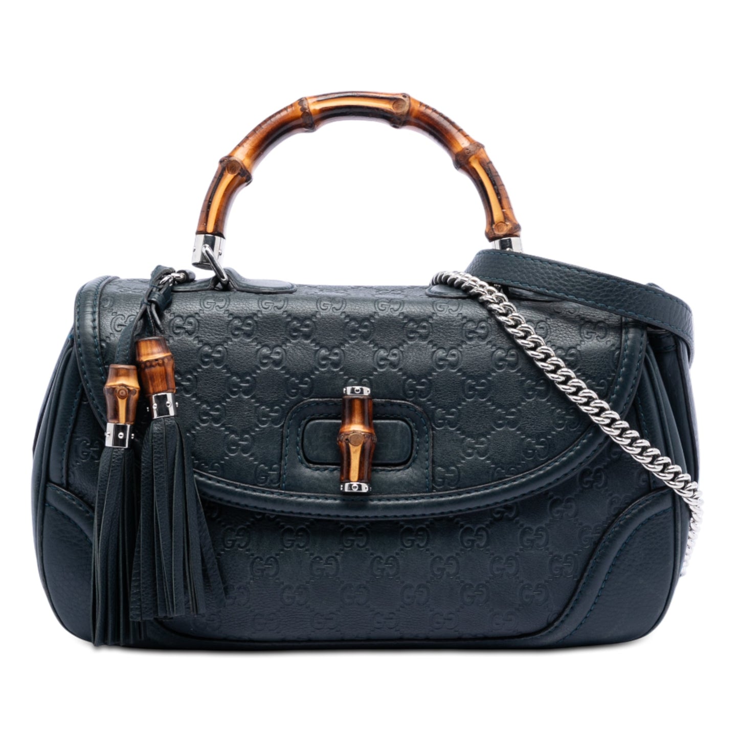 Gucci Large Guccissima New Bamboo Top Handle Bag