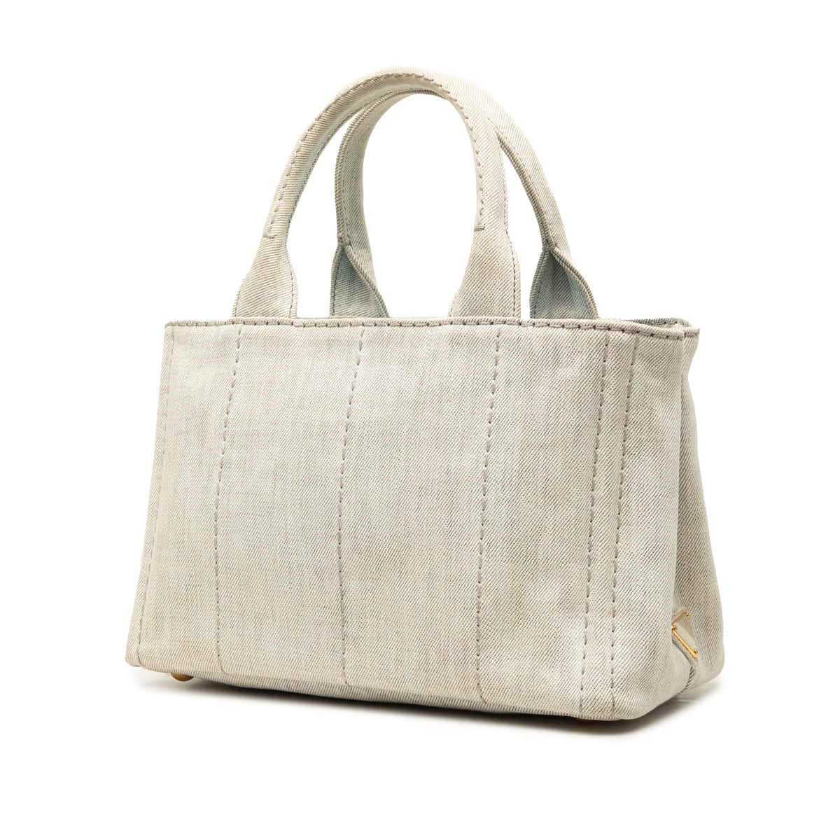 Prada Small Denim Canapa Logo Tote