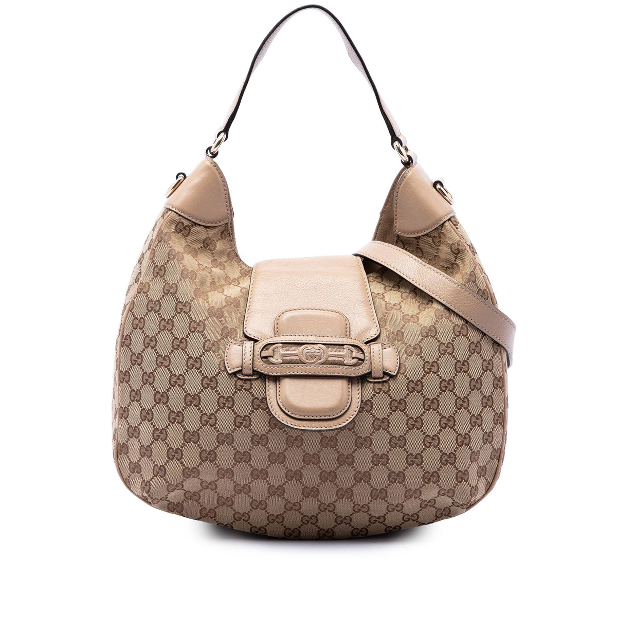 Gucci GG Canvas Dressage Hobo — Beige