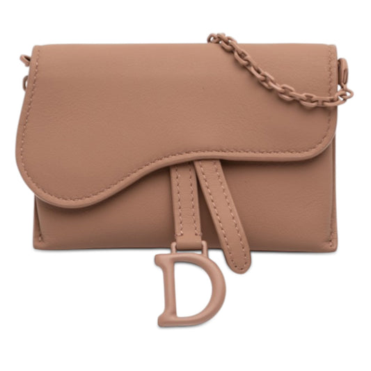 Nano Ultra Matte Calfskin Saddle Chain Pouch
